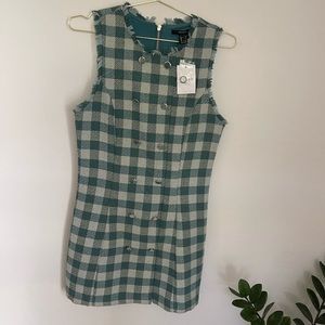 FOREVER 21 Double-Breasted Plaid Mini Dress Size Large NWT